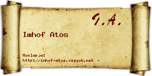 Imhof Atos névjegykártya